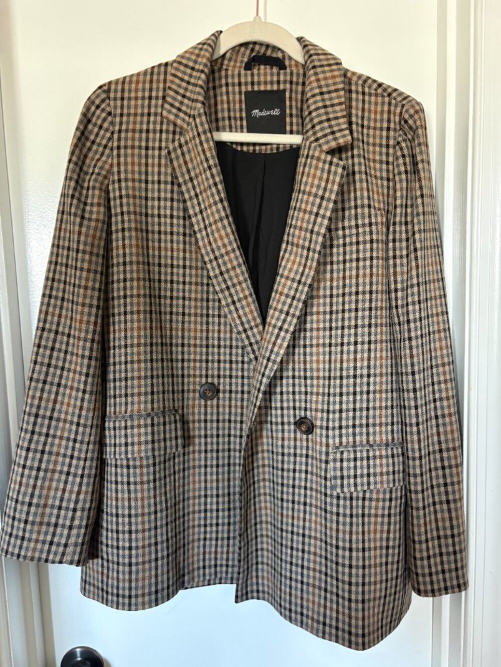 Madwell oversized plaid blazer